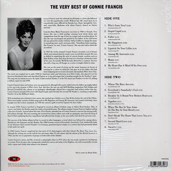 Connie Francis - The Very Best of Connie Francis (180g) (LP) - PureSound Records