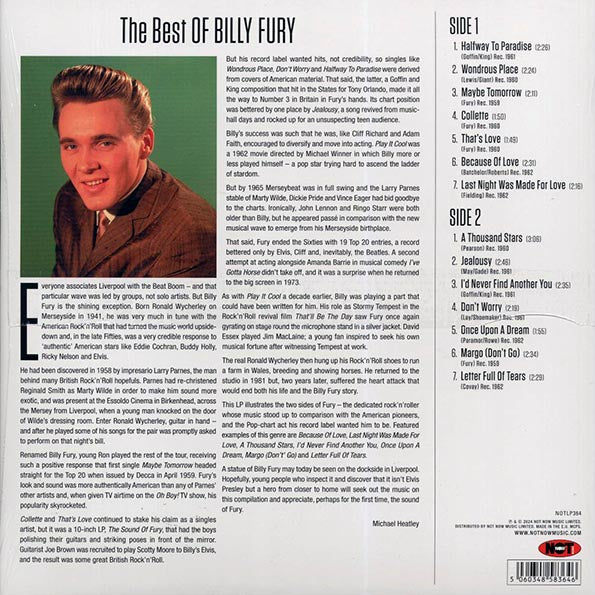 Billy Fury - The Best Of Billy Fury (180g) (LP) - PureSound Records