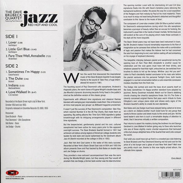 Dave Brubeck Quartet - Jazz: Red Hot and Cool (180g) (LP) - PureSound Records