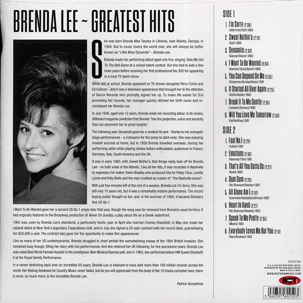 Brenda Lee - Greatest Hits (LP) - PureSound Records