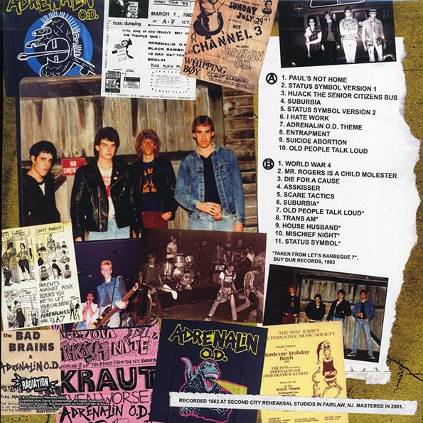 Adrenalin OD - The Barbeque Years: Rare & Unreleased 1982 Demos (ltd. ed.) (orange vinyl) (LP) - PureSound Records