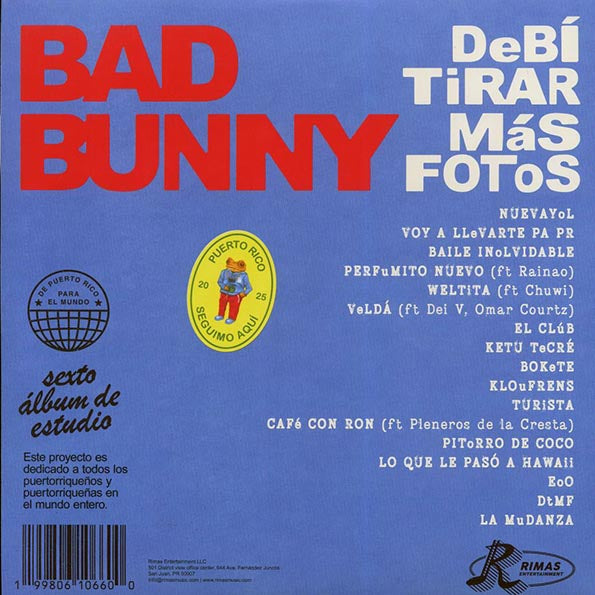 Bad Bunny - Debi Tirar Mas Fotos (2xLP) (white vinyl) - PureSound Records