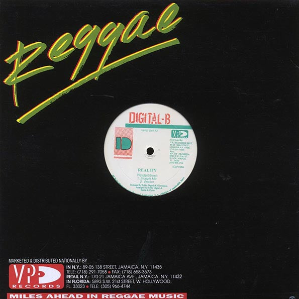 Prezident Brown - Reality (Straght Mix); Version  /  Lt. Stitichie - Oh La La (Club Mix); Dub Mix (12")