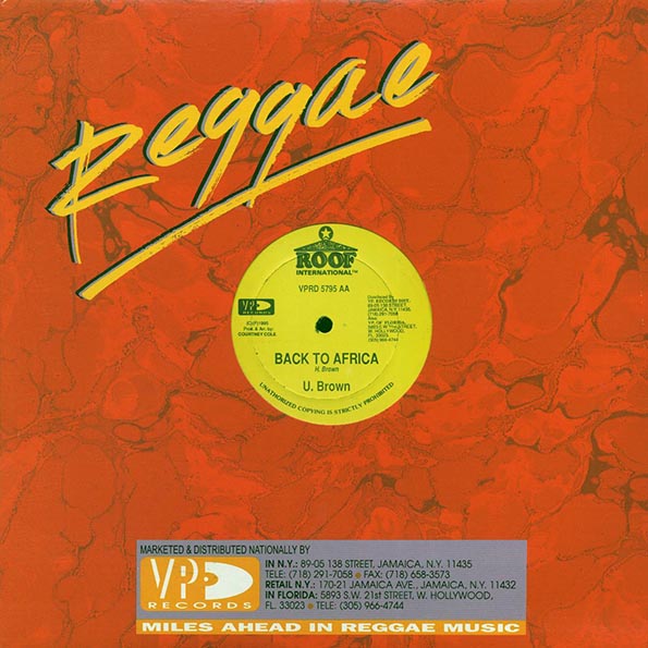 U Brown - Back To Africa  /  Stan Rick - Live Up (12")