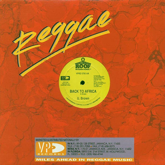 U Brown - Back To Africa  /  Stan Rick - Live Up (12")