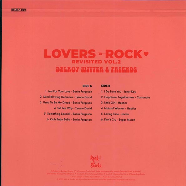 Sugar Minott, Janet Kay, Heptics, Sonia Ferrguson, Tyrone David, Etc. - Delroy Witter & Friends Lovers Rock Revisited Volume 2: Sound Of Success (LP)