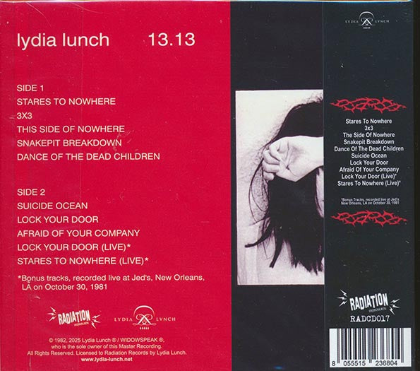 Lydia Lunch - 13.13 (+2 bonus tracks) (CD)