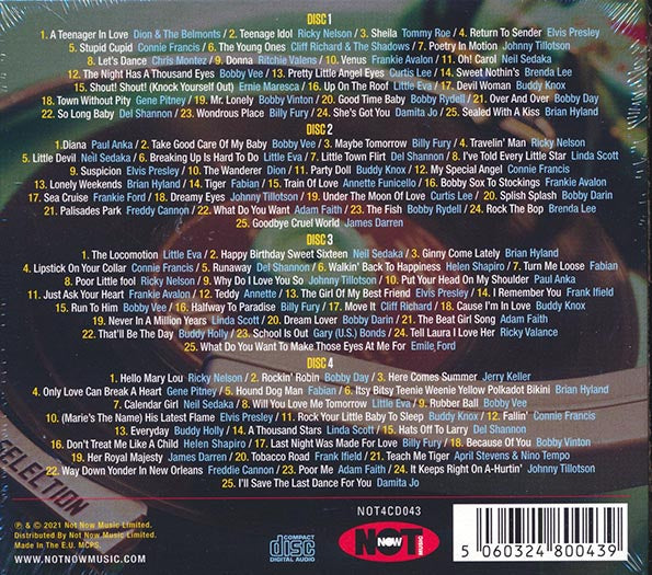 Paul Anka, Annette Funicello, Bobby Vee, Ricky Nelson, Billy Fury, Etc. - 100 Teen Idol Hits (100 tracks) (4xCD) (CD)
