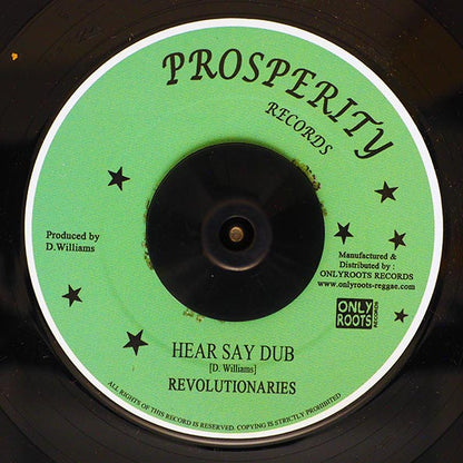 Delroy Williams - Hear Say  /  The Revolutionaries - Hear Say Dub (7")