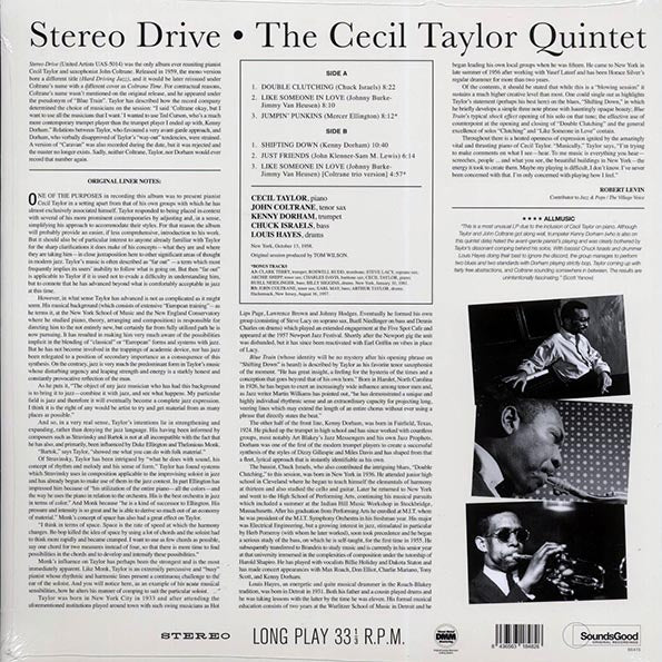 Cecil Taylor Quintet - Stereo Drive (+2 bonus tracks) (LP) - PureSound Records