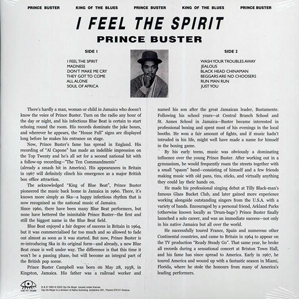 Prince Buster - I Feel The Spirit (ltd. ed.) (LP) - PureSound Records