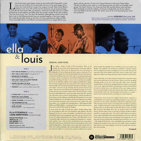 Ella Fitzgerald, Louis Armstrong - Ella & Louis (180g) (LP) - PureSound Records