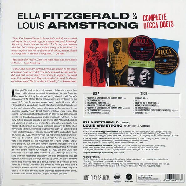 Ella Fitzgerald, Louis Armstrong - Complete Decca Duets (+3 bonus tracks) (ltd. ed.) (LP) - PureSound Records