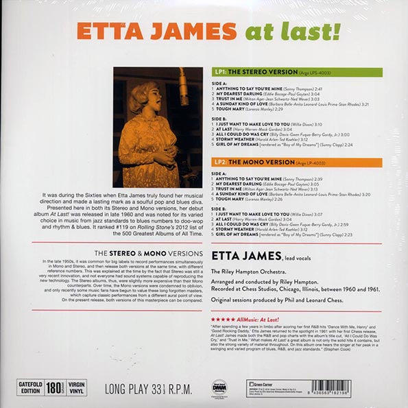 Etta James - At Last! (mono+stereo) (2xLP) (LP) - PureSound Records