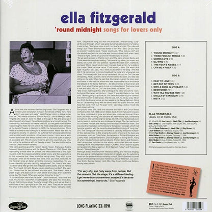 Ella Fitzgerald - 'Round Midnight: Songs For Lovers Only (LP) - PureSound Records