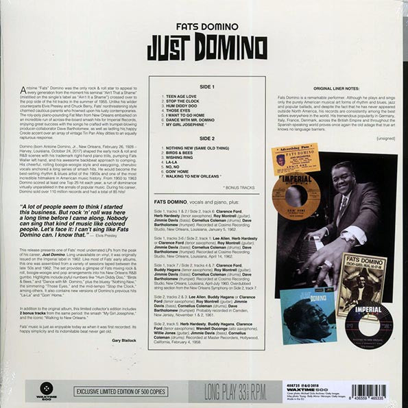 Fats Domino - Just Domino (+2 bonus tracks) (LP) - PureSound Records