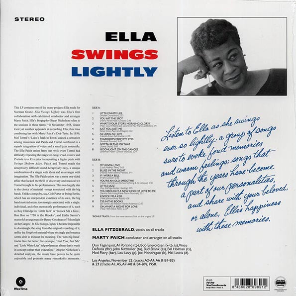 Ella Fitzgerald, The Marty Paich Dek-Tette - Ella Swings Lightly (+bonus track) (180g) (LP) - PureSound Records
