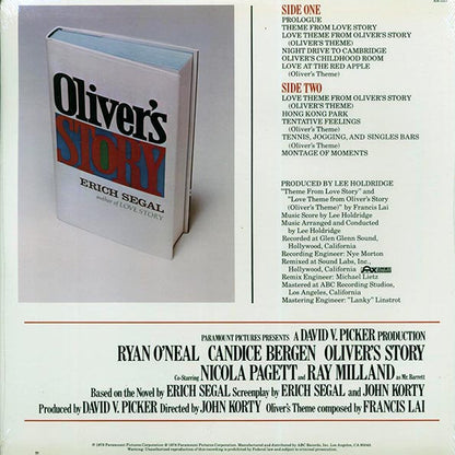 Lee Holdridge - Oliver's Story: Music From The Original Soundtrack Of The Paramount Picture (1978 ORIGINAL PRESS) (orig. press) (LP) - PureSound Records