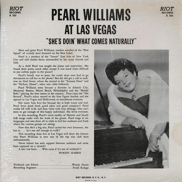 Pearl Williams - At Las Vegas (1963 ORIGINAL PRESS) (LP) - PureSound Records