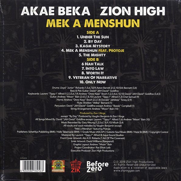 Akae Beka (Vaughn Benjamin/Midnite) - Mek A Menshun (LP) - PureSound Records