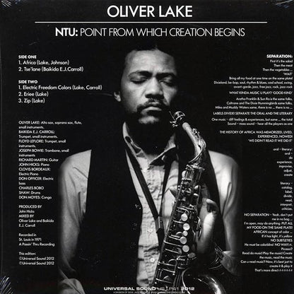 Oliver Lake - NTU: Point From Which Creation Begins (LP) - PureSound Records
