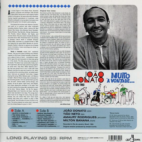 Joao Donato, Seu Trio - Muito a Vontade  (+4 bonus tracks) (ltd. ed.) (180g) - PureSound Records