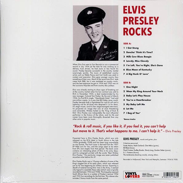 Elvis Presley - Elvis Presley Rocks (+2 bonus tracks) (ltd. ed.) (LP) - PureSound Records