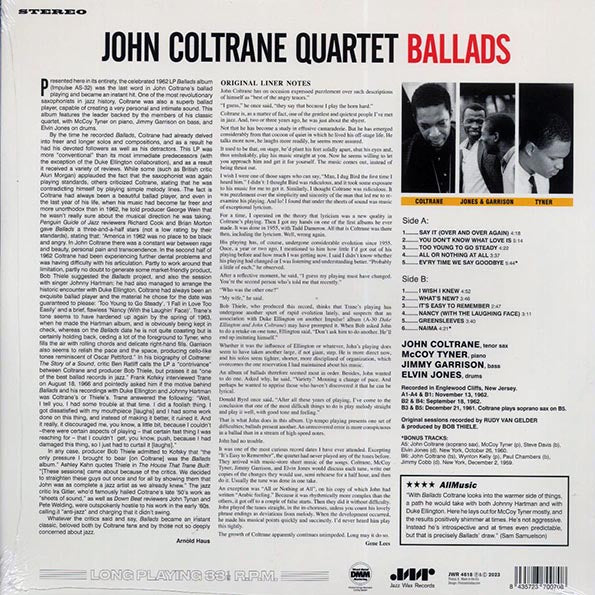 John Coltrane Quartet - Ballads (+2 bonus tracks) (ltd. ed.) (LP) - PureSound Records