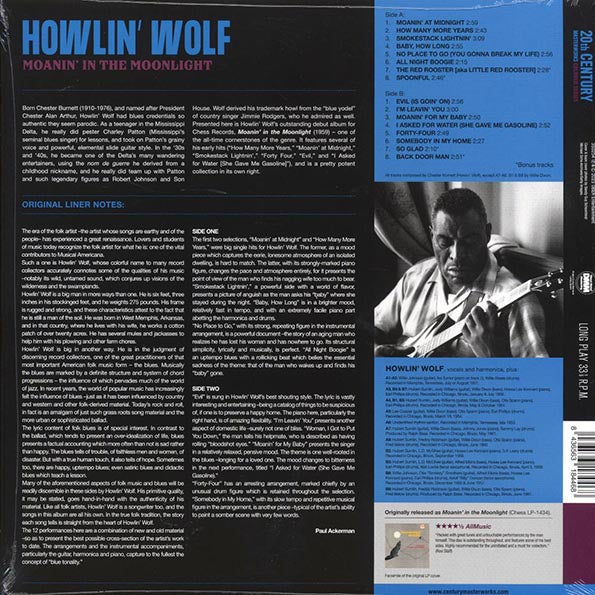 Howlin' Wolf - Moanin' In The Moonlight (+3 bonus tracks) (ltd. ed.) (180g) (LP) - PureSound Records