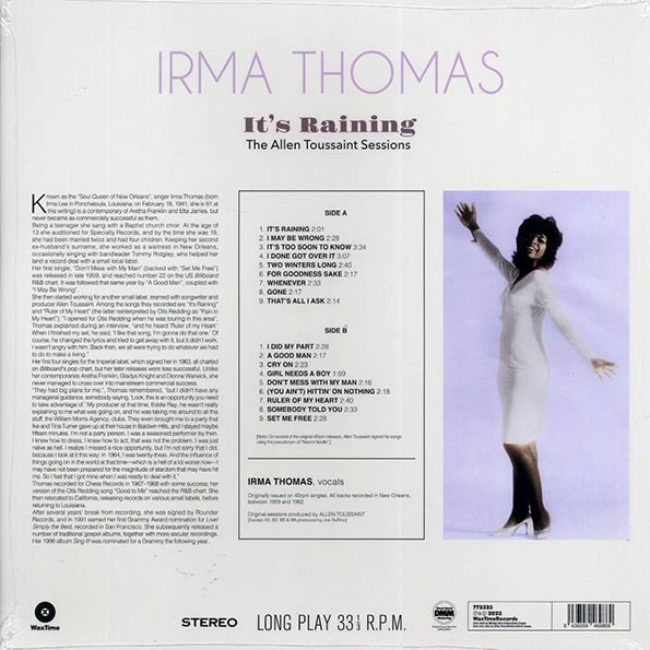 Irma Thomas - It's Raining: The Allen Toussaint Sessions (ltd. ed.) (LP) - PureSound Records