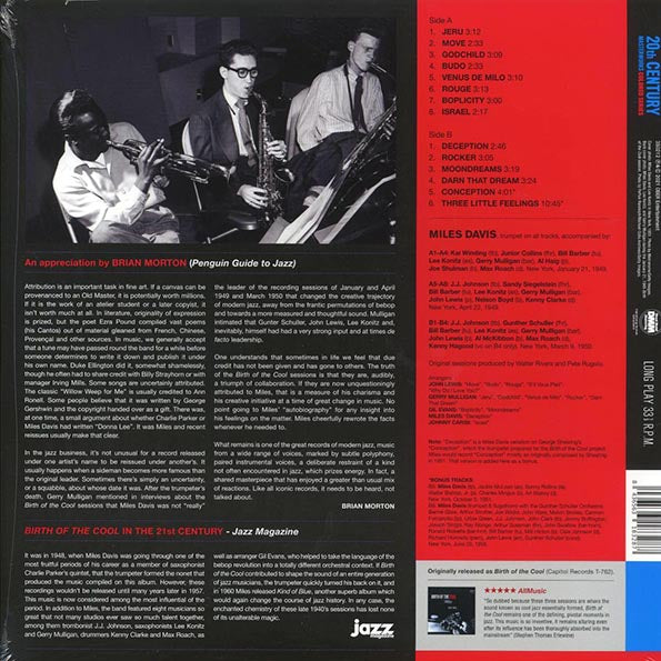 Miles Davis - Birth Of The Cool (+2 bonus tracks) (ltd. ed.) (180g) (LP) - PureSound Records