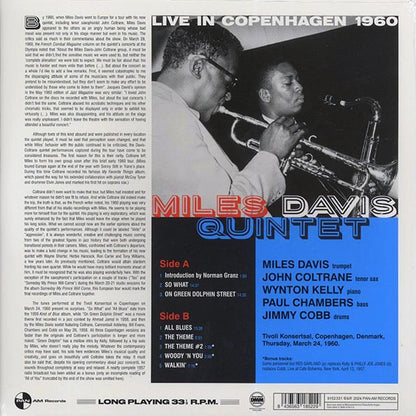 Miles Davis Quintet, John Coltrane - Live In Copenhagen 1960 (+3 bonus tracks) (ltd. ed.) (LP) - PureSound Records