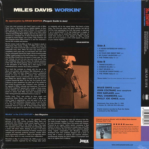 Miles Davis - Workin' (+2 bonus tracks) (ltd. ed.) (LP) - PureSound Records