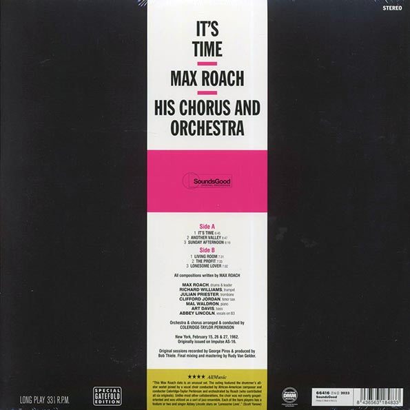Max Roach, His Chorus And Orchestra - It's Time (ltd. ed.) (LP) - PureSound Records