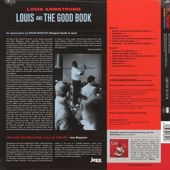 Louis Armstrong & His All-Stars, The Sy Oliver Choir - Louis And The Good Book (+bonus track) (ltd. ed.) (180g) (LP) - PureSound Records