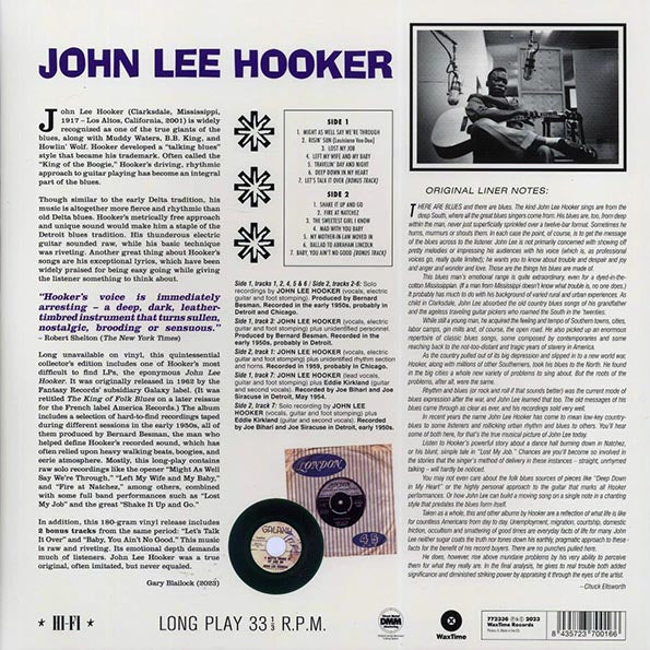 John Lee Hooker - John Lee Hooker (+2 bonus tracks) (ltd. ed.) (LP) - PureSound Records