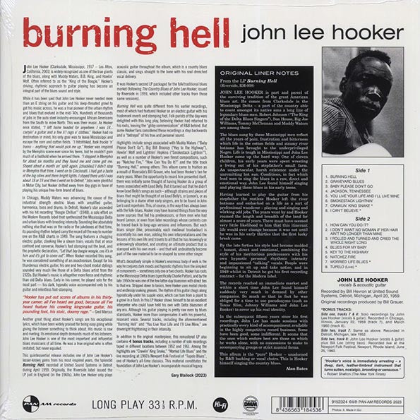 John Lee Hooker - Burning Hell (+4 bonus tracks) (ltd. ed.) (LP) - PureSound Records