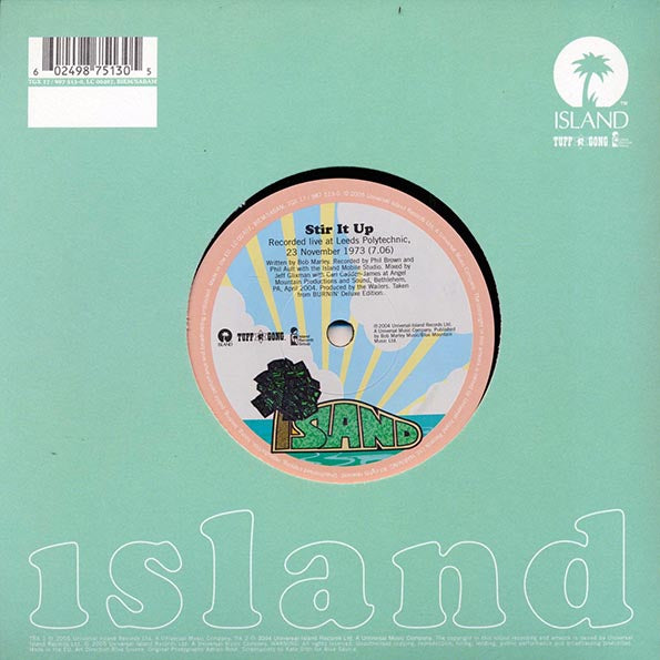 Bob Marley - Stand Up Jamrock  /  Stir It Up (PICTURE SLEEVE) (rhythm: "World A Music/Welcome To Jamrock") (UK press) (7")