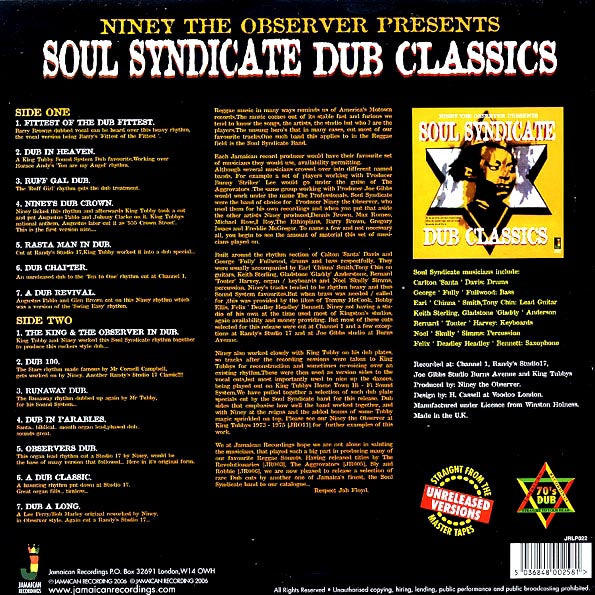 Soul Syndicate - Dub Classics: Niney The Observer Presents (LP)