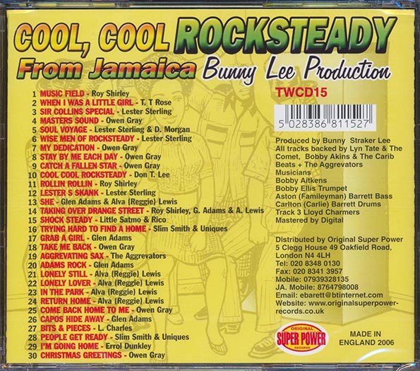 Slim Smith, Lester Sterling, Alva Lewis, Roy Shirley, Etc. - Cool Cool Rocksteady (CD)