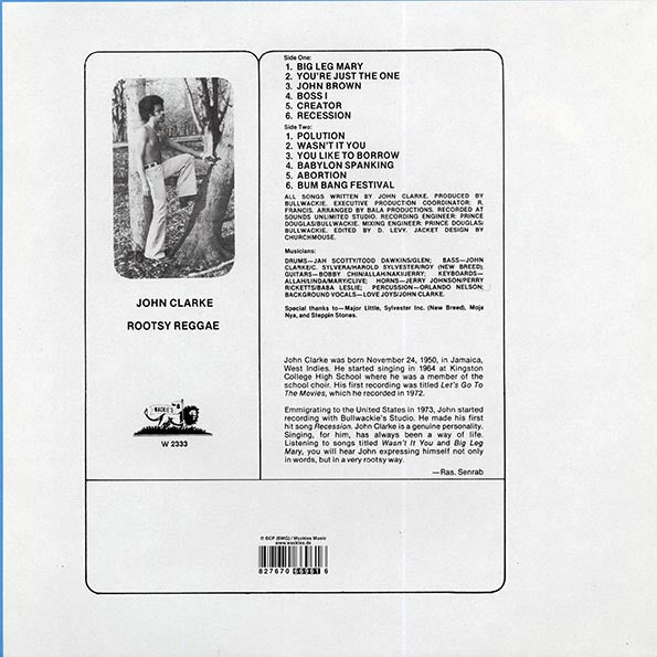 John Clarke - Rootsy Reggae (LP) - PureSound Records