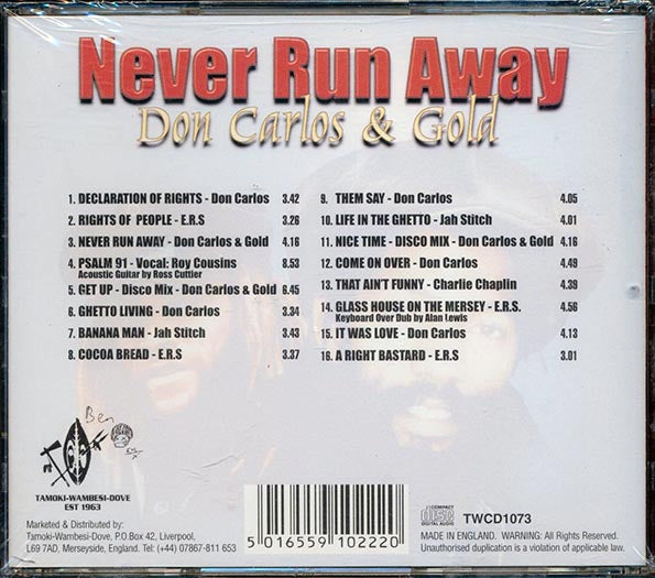 Don Carlos - Never Run Away (CD)