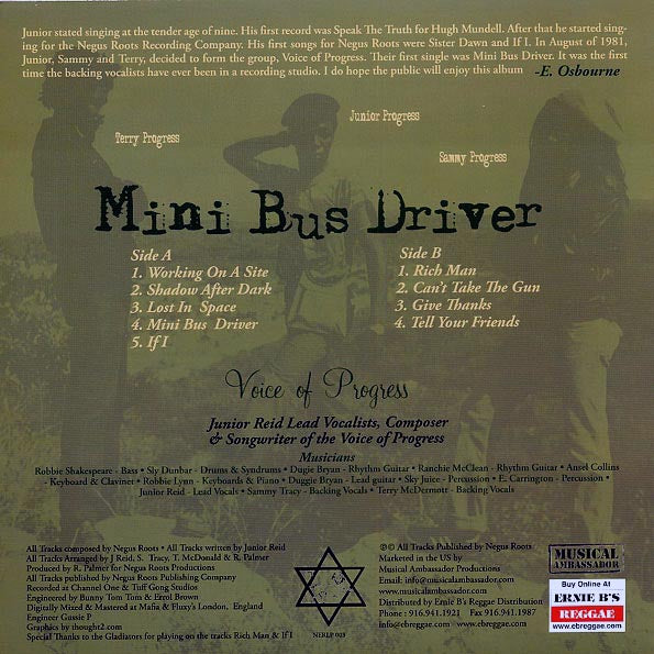 Voice Of Progress (Jr. Reid, Sammy Tracy, Terry McDermott) - Mini Bus Driver (LP)