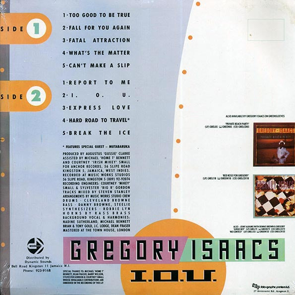 Gregory Isaacs - IOU (Jamaica press) (LP) - PureSound Records