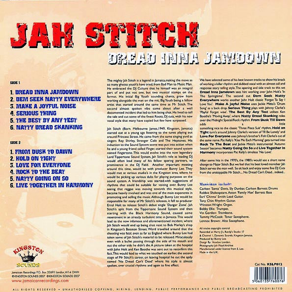 Jah Stitch - Dread Inna Jamdown (LP) - PureSound Records