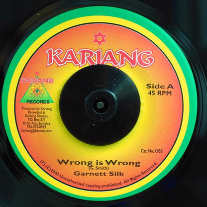 Garnett Silk - Wrong Is Wrong  /  Version (7")