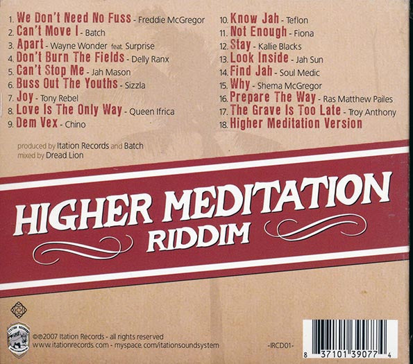 Sizzla, Jah Sun, Tony Rebel, Queen Ifrica, Etc. - Higher Meditation Riddim (CD)