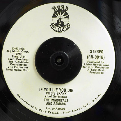 Clifton Smith & The Immortals - If You Lie You Die  /  Version (7")