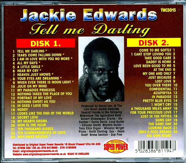 Jackie Edwards - Tell Me Darling (45 tracks) (CD)