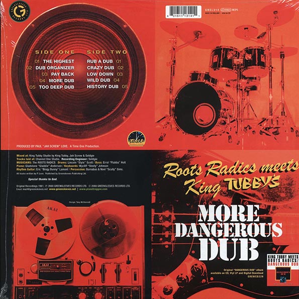 The Roots Radics, King Tubby - More Dangerous Dub: The Roots Radics Meet King Tubby (LP)